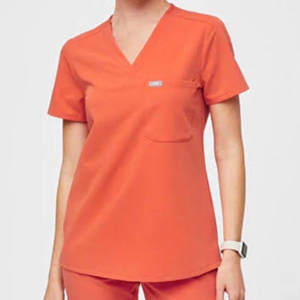 Figs Catarina Top in “Sunset Orange”